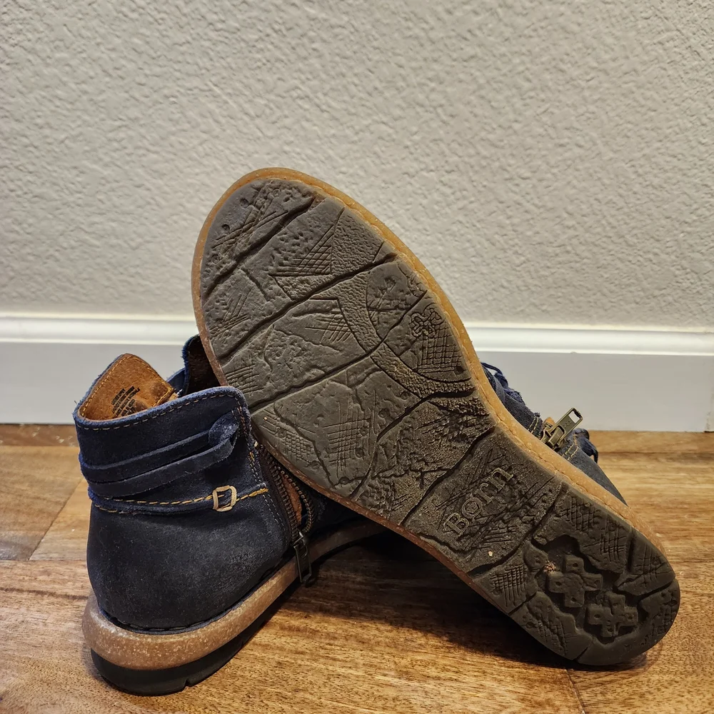 Born Blue Suede Ankle Boots - Picture 4 of 4